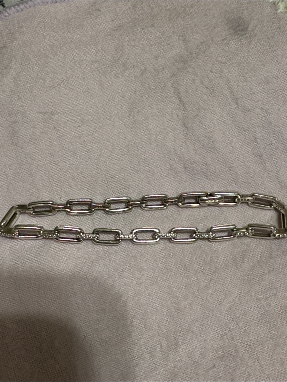 Sterling Silver Paperclip Link bracelet - Women Accessories